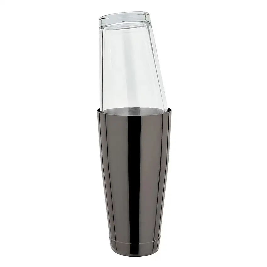 Boston-Shaker-28oz-Edelstahl-GMB-Gunmetal-black-mit-original-amerikanischen-Mixing-Glas-1