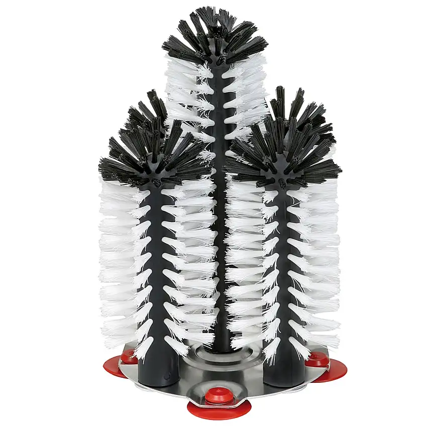 Delfin-Glaeserspuelbuerstengarnitur-4-x-18-cm-1-x-25-cm-mit-Metallbodenplatte-1