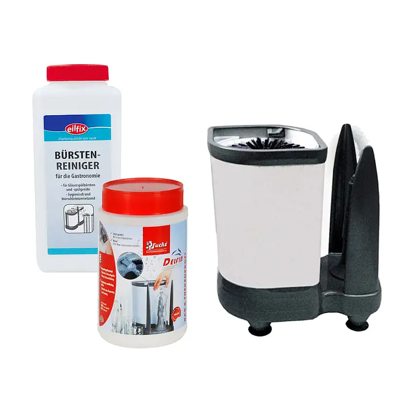 Komplett-Set-Glaeserspuelgeraet-Delfin-1-Topf-3100-Buerstenreiniger-Glaeserspueltabletten-1
