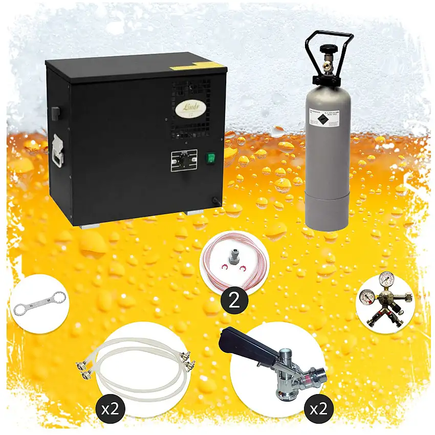 Komplett-Set-Zapfanlage-AS-40-2-leitig-Durchlaufkuehler-Nasskuehler-Untertheke-Green-Line-1