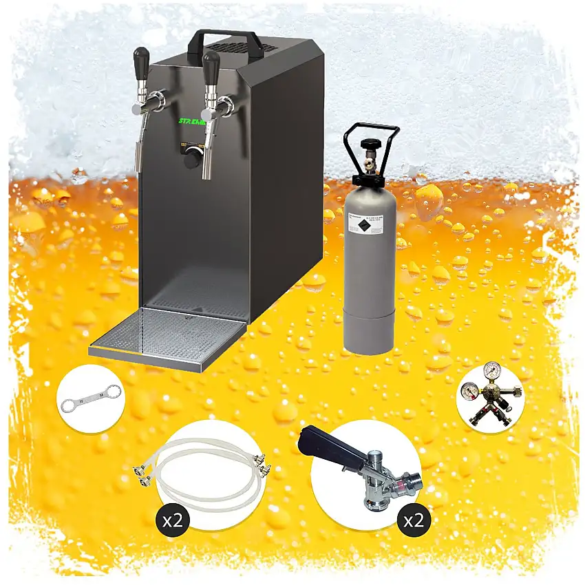 Komplett-Set-Zapfanlage-STREAM-50-Bierkoffer-Durchlaufkuehler-2-leitig-Trockenkuehler-bis-zu-55-Liter-h-BLACK-EDITION_2-1