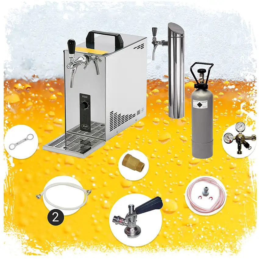 Untertheken-Komplett-Set-Zapfanlage-Bierzapfanlage-Bierkoffer-Durchlaufkuehler-PYGMY-25-1-leitig-Trockenkuehler-35-Liter-h-inkl-Schanksaeule-Green-Line-453070_3-1