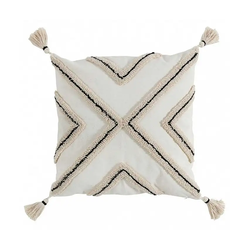 coussin-45-x-45-cm-logi-ecru-avec-pompons-avec-garnissage-1