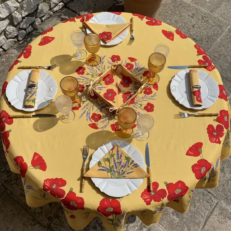 nappe-provencale-ronde-en-coton-coquelicots-et-lavandes-jaune-1
