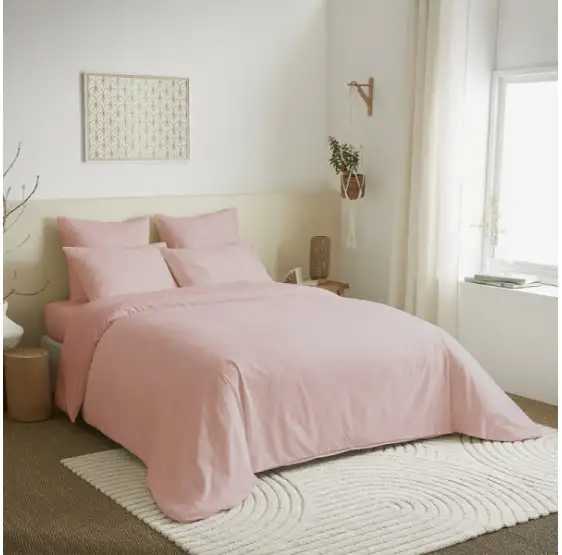 pack-complet-housse-de-couette-unicolore-rose-1
