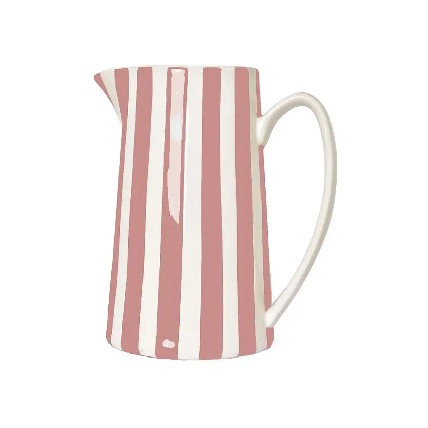 pichet-carafe-ou-vase-a-rayures-roses-et-blanches-1