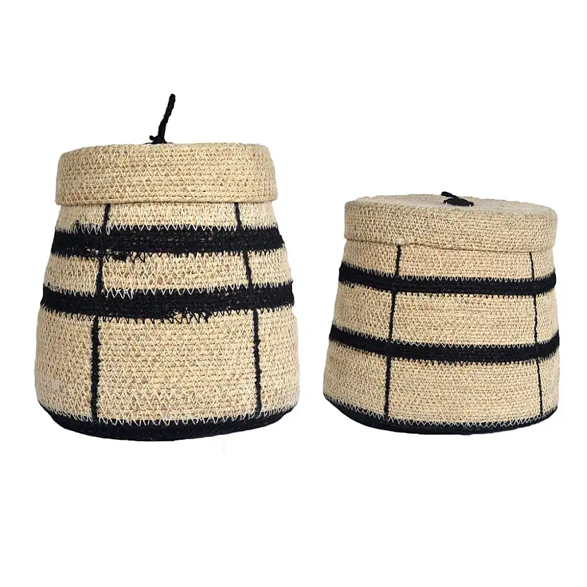 set-de-2-boites-en-jonc-de-mer-naturel-et-noir-opjet-paris-1