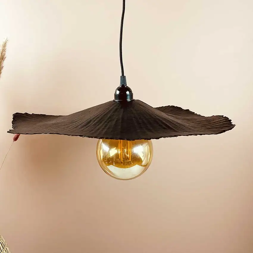 suspension-abat-jour-paper-en-papier-gaufre-noir-45cm-electrifiee-1